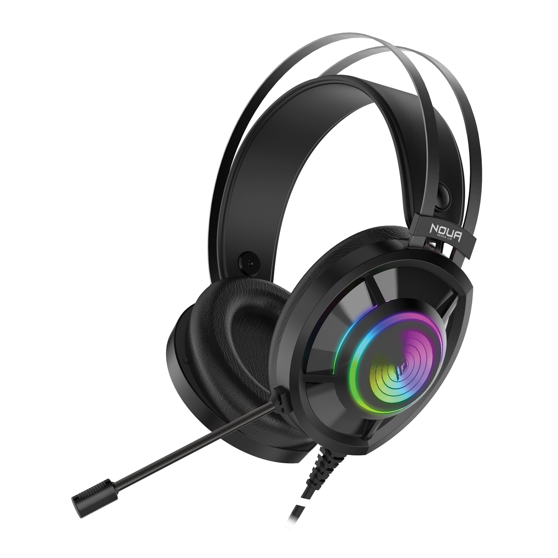 Cuffia C Microfono Usb Noua 7 1 Echo Rgb Rainbow Black - Visualizzazione dettagliata
