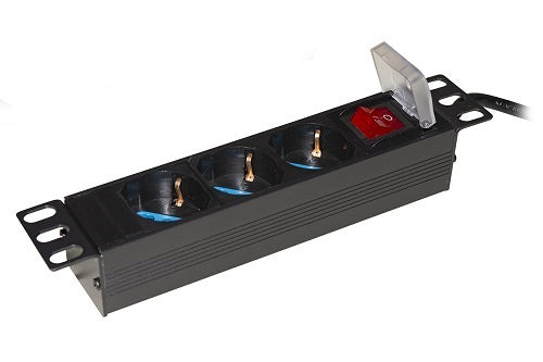 Armadio Rack Multipresa 3 Prese 10 Tripolari Schuko Con Interruttore - Visualizzazione dettagliata