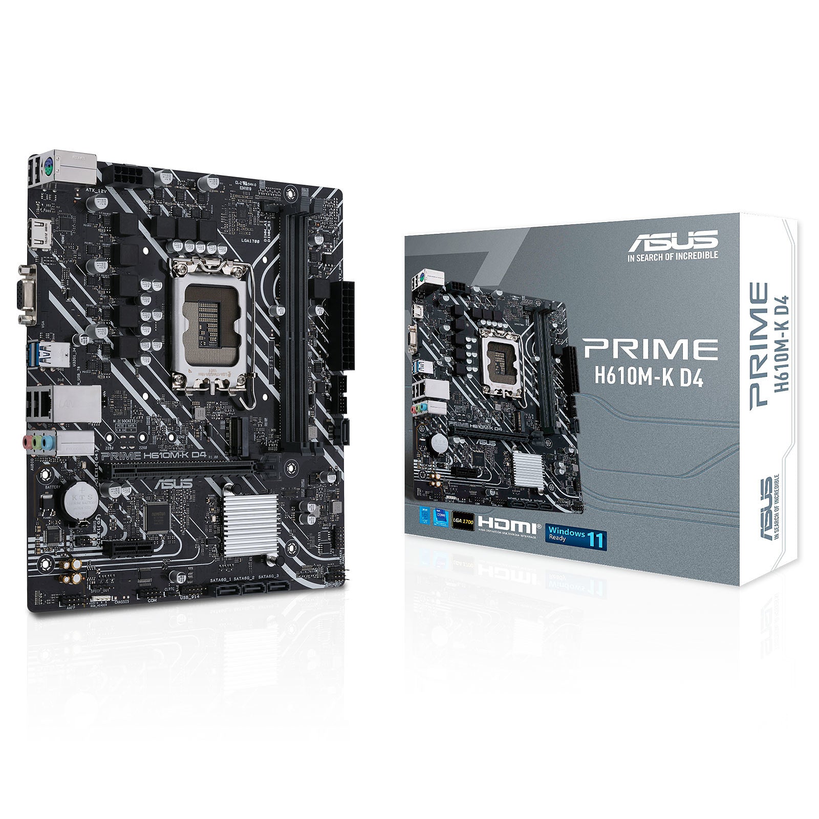 Mb Asus Prime H610M K D4 S1700 2D4 4S3 Gbl M 2 U3 2 Hdmi Vga - Visualizzazione dettagliata