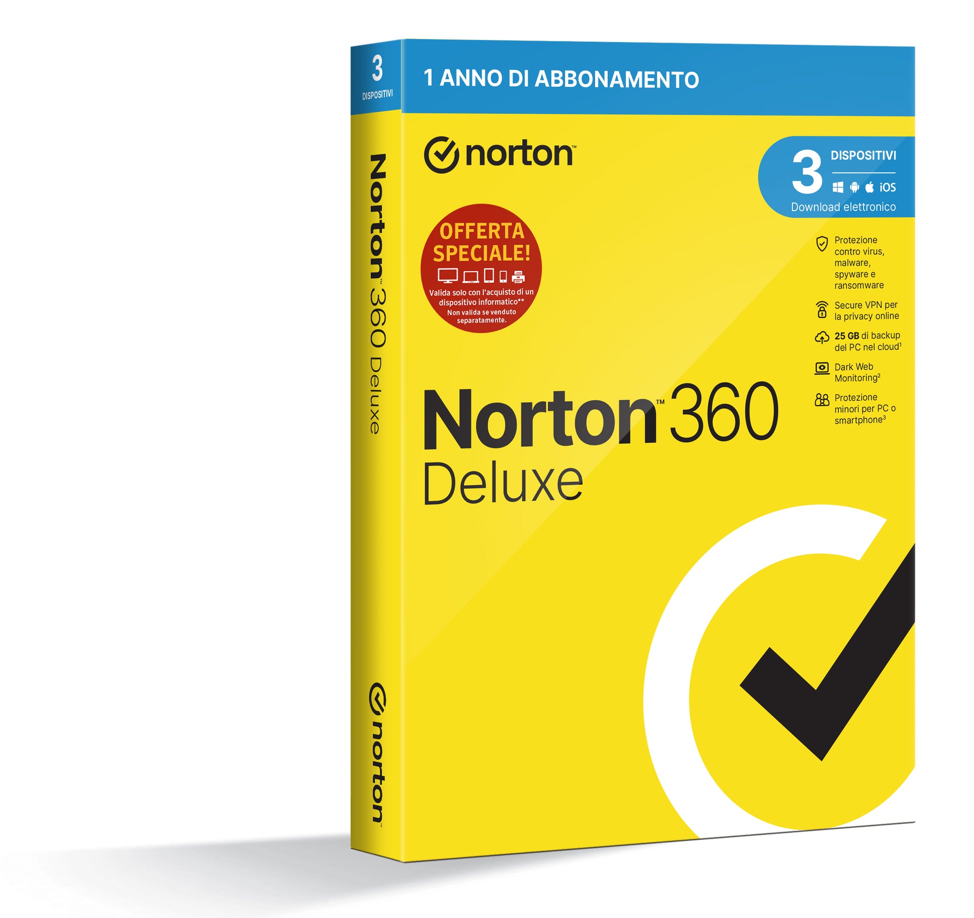 Int Sec 3Dev 1Y 25Gb 360 Deluxe Norton 12Mo Generic Attach Rsp Mm - Visualizzazione dettagliata