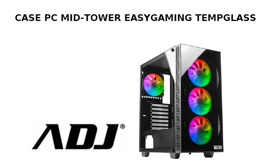 Case Mid Tower Easy Game Tempglass Atx Microatx 1 Usb2 1 Usb3 Adj Bk - Visualizzazione dettagliata