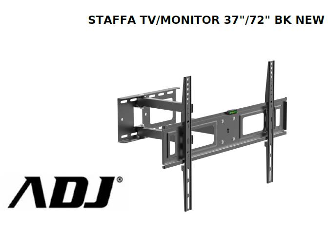 Staffa Tv Monitor 37 72 Bk New Max 50Kg Max Vesa 600 400 Snodo180 - Visualizzazione dettagliata