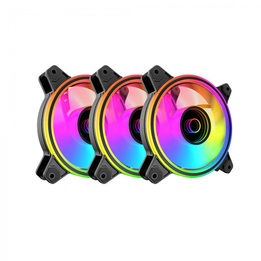 Ventola Mira 120 Rgb Kit 3Pack Pwm Halo 1100Rpm 3Fan Controller - Visualizzazione dettagliata