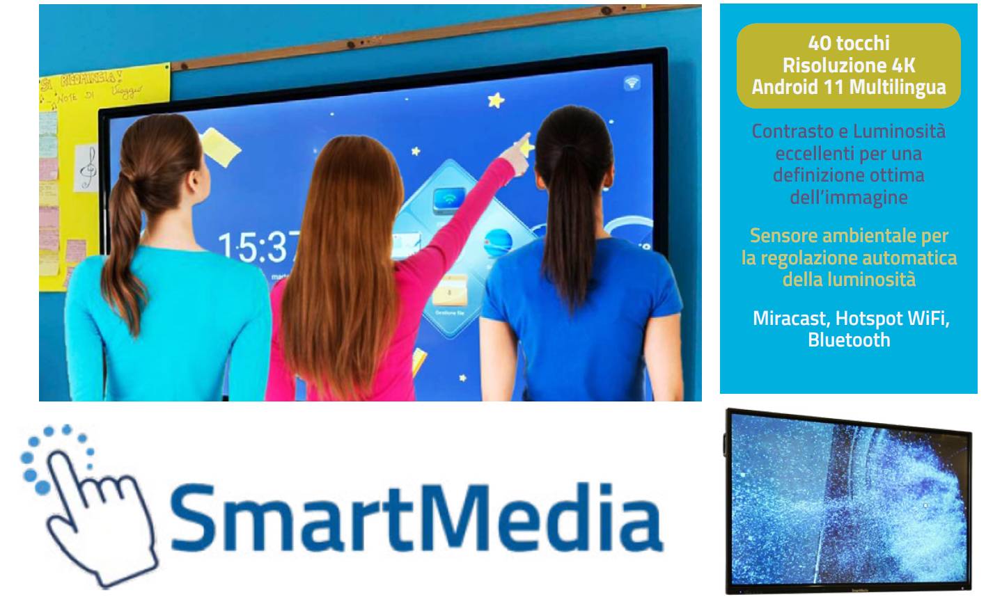 Mon 86Touch 4K Wifi 2Penne Teleco Mando 40 Tocchi Android 11 - Visualizzazione dettagliata