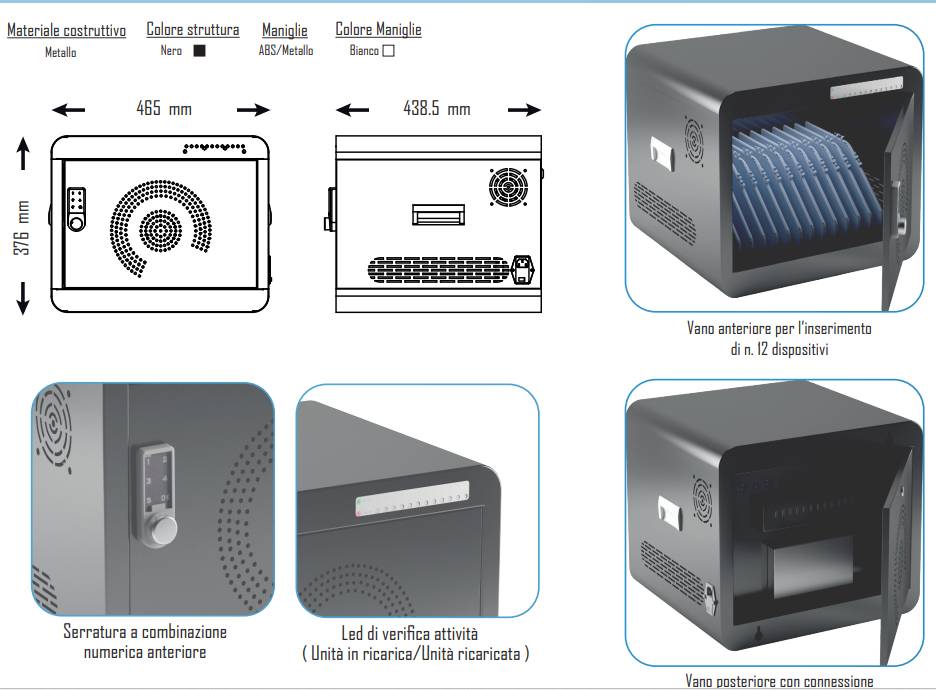 Stazione Ricarica 12 Tablet 12 - Visualizzazione dettagliata