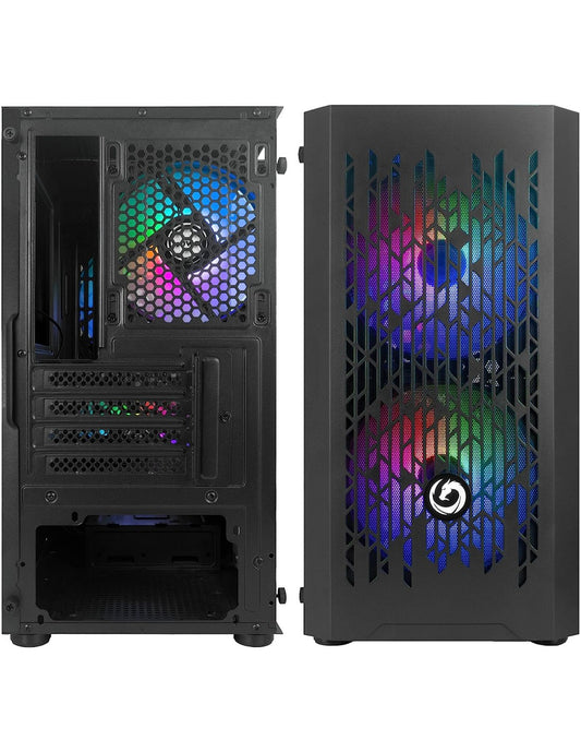 Case Mini Tower No Psu Blitz R24 3Usb3 0 5Mm Spcc 3Fan Rainbow Black - Visualizzazione dettagliata