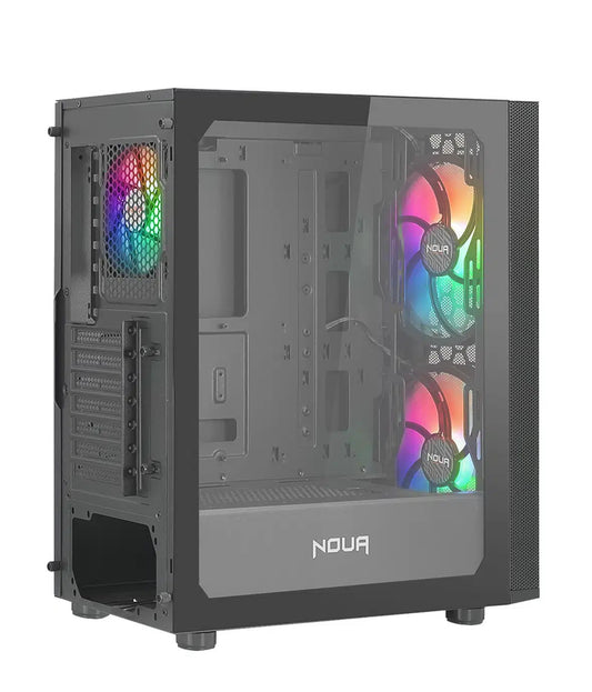 Case Mid Tower No Psu Orizon M101 1 Usb3 2Usb2 Vetro Temp Rgb Fan Blk - Visualizzazione dettagliata