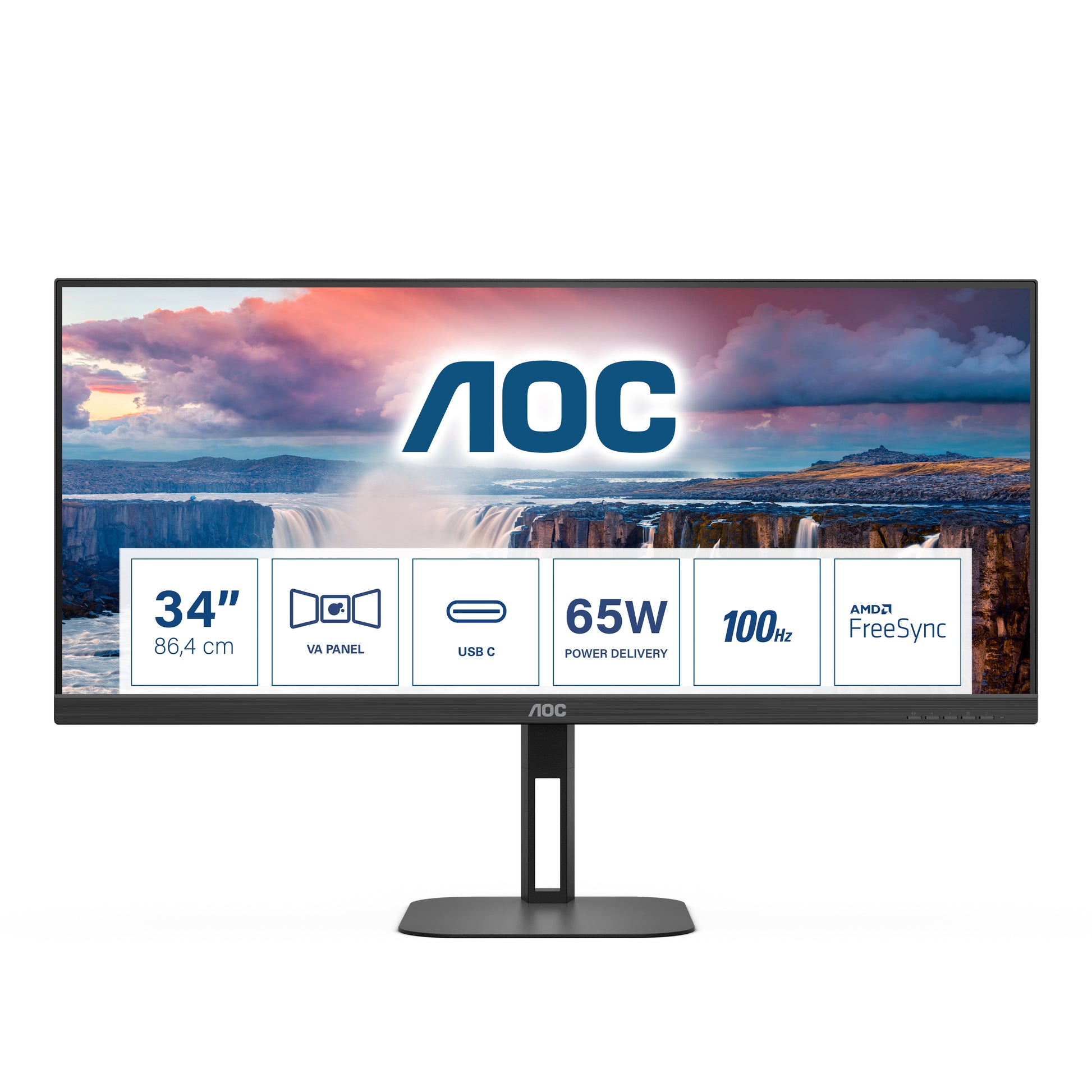 Mon 34 Va 3440X1440 Hdmi Dp Usbc Aoc U34V5C 21 9 Reg Altezza Mm - Visualizzazione dettagliata