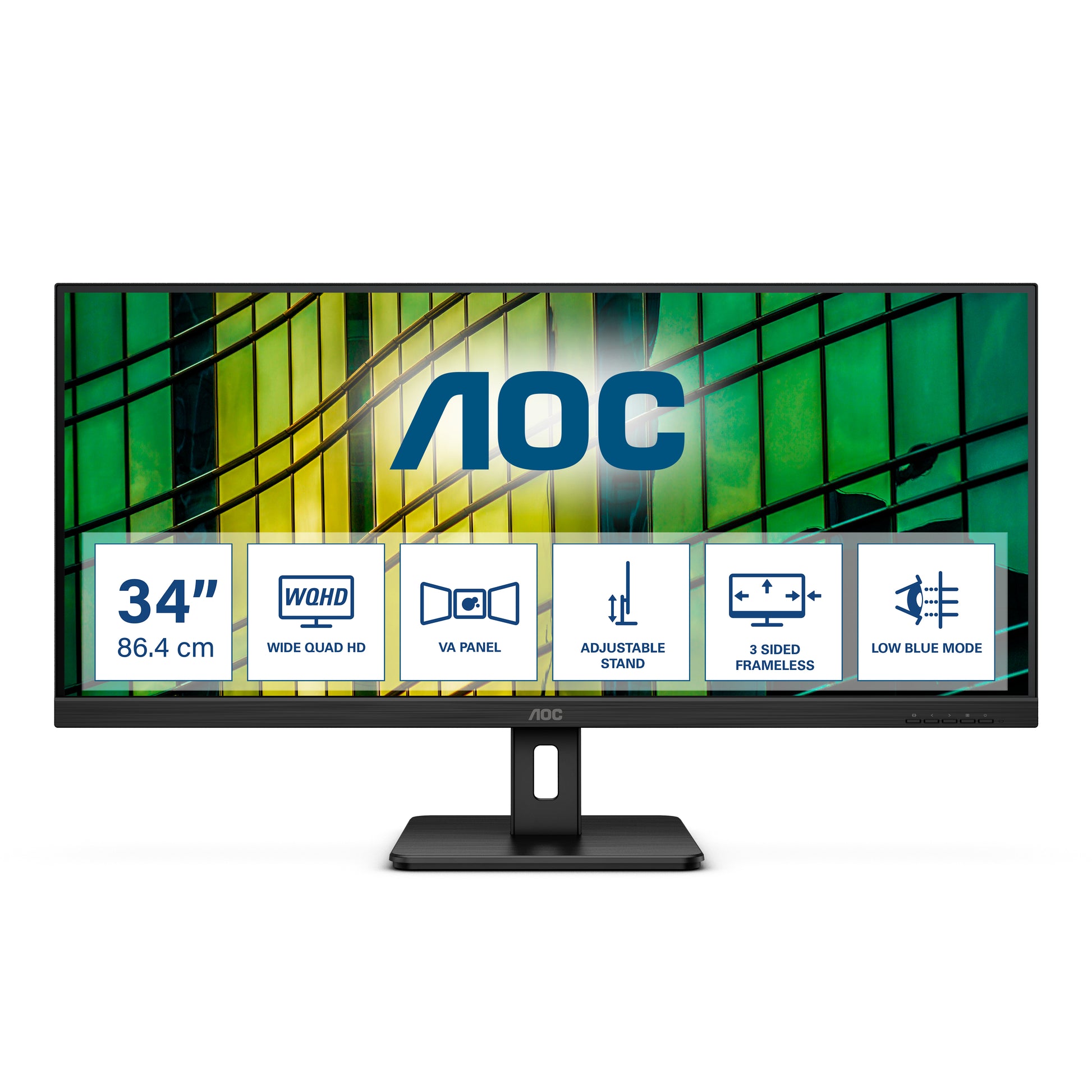Mon 34 Va 3440X1440 2 Hdmi Dp 100Hz Aoc U34E2M Mm Qhd 21 9 - Visualizzazione dettagliata