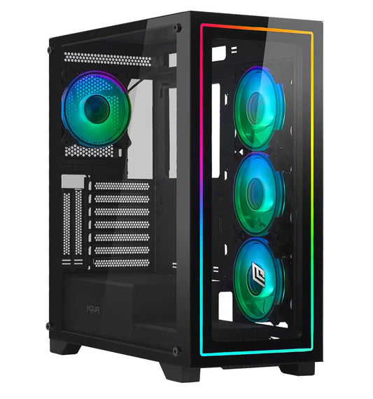 Case Mid Tower No Psu Iron V111 Led 3Usb3 Vetro Temperato 1Fan Rgb - Visualizzazione dettagliata