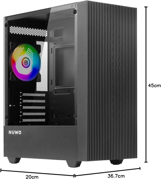 Case Minitower No Psu Raythe R101 Matx Mitx U30 5Mm Spcc Bk Fan Vetro - Visualizzazione dettagliata