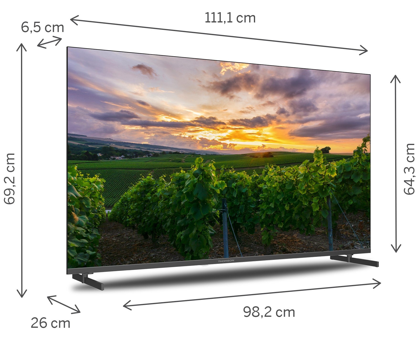 Tv 50 Thomson 4K Qled Smart Uhd T2 C2S2 Android 11 Frameless - Visualizzazione dettagliata