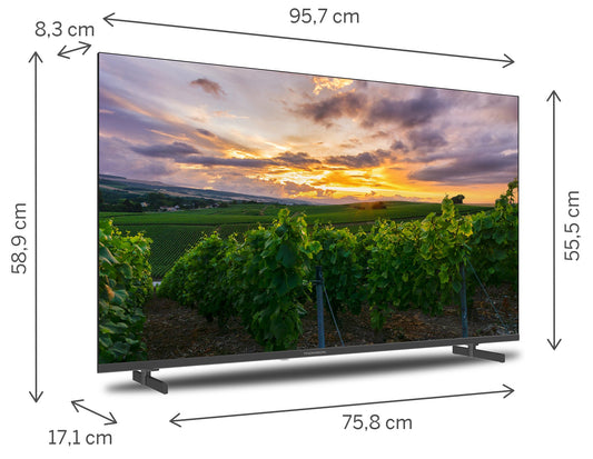 Tv 43 Thomson 4K Qled Smart Uhd T2 C2S2 Android 11 Frameless - Visualizzazione dettagliata