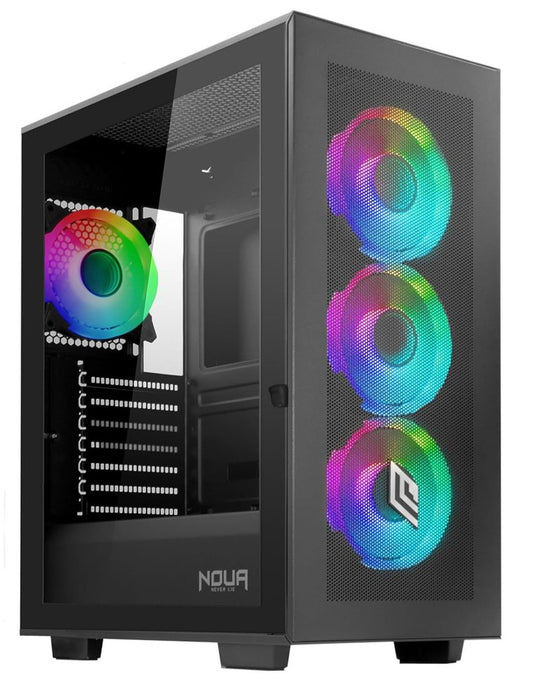 Case Mid Tower No Psu Utopia F502Bk 1U3 2U2 3 Fanargb Vetro Bk - Visualizzazione dettagliata