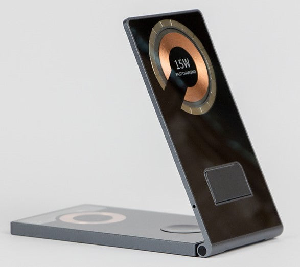 Stand 3In1 15W Compat Magsafe Vetro Duduu Sandwix Nero - Visualizzazione dettagliata