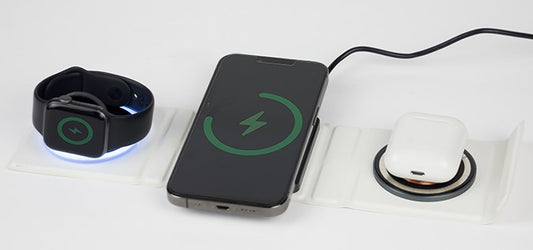 Folding 3In1 15W Comp Magsafe Vetro Duduu Similpelle Colorati - Visualizzazione dettagliata