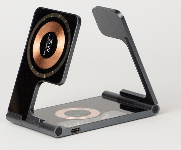 Stand 3In1 15W Comp Magsafe Vetro Duduu Alluminio Grigio - Visualizzazione dettagliata