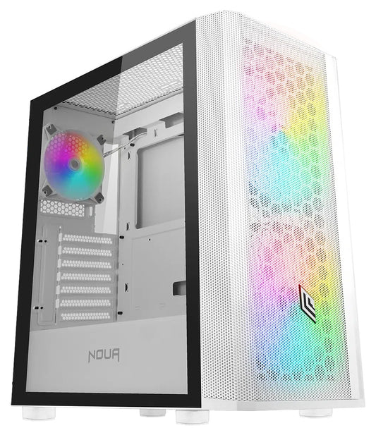 Case Mid Tower No Psu Orizon M111 1 Usb3 2Usb2 Vetro Temp Rgb Fan Wht - Visualizzazione dettagliata
