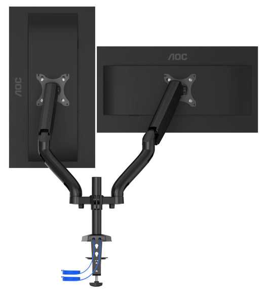 Staffa Tv Monitor Da Tavolo Morsa Hub Usb Da 13 A 32 9Kg Gas 2Bracci - Visualizzazione dettagliata