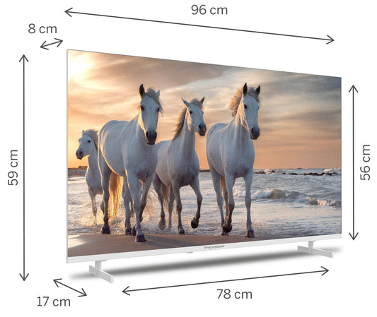 Tv 43 Thomson 4K Frameless Smart T2 C2S2 Android 11 Uhd White - Visualizzazione dettagliata