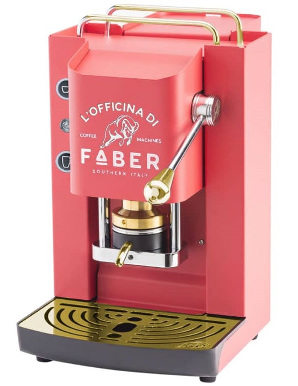 Macchina Per Cialde Faber Pro Delux Rosso Pressacialde Ottone Ese44 - Visualizzazione dettagliata