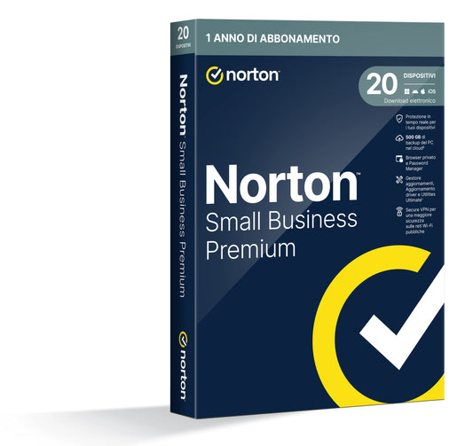 Norton Small Business Premium 1User 20 Dev 500Gb Backup 12 Mesi - Visualizzazione dettagliata