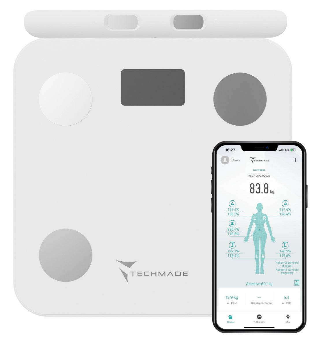 Bilancia Pro Impendenziometrica 8 Elettrodi Tm Scale2 Techmade - Visualizzazione dettagliata