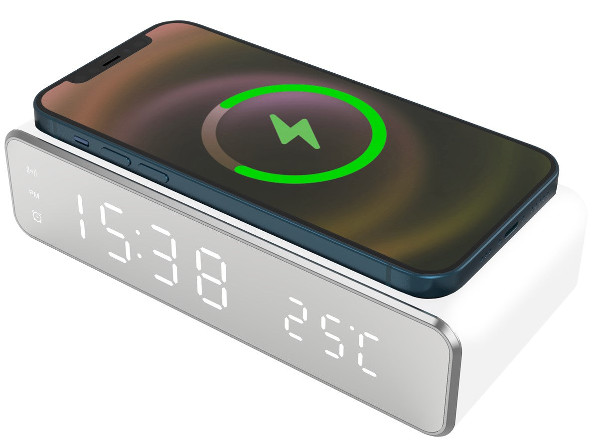 Sveglia Con Ricarica Wireless Per S Martphone E Earbuds Dotati Di Ricar - Visualizzazione dettagliata