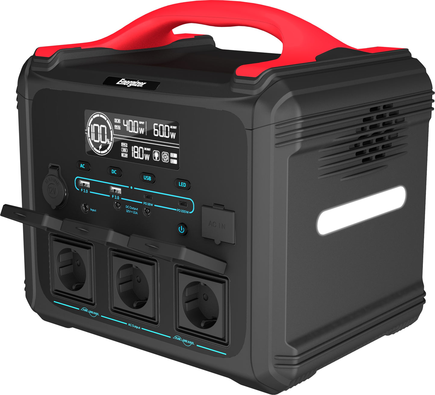 Power Station Energizer 1100Wh Energizer Pps1100W2F 1200W - Visualizzazione dettagliata