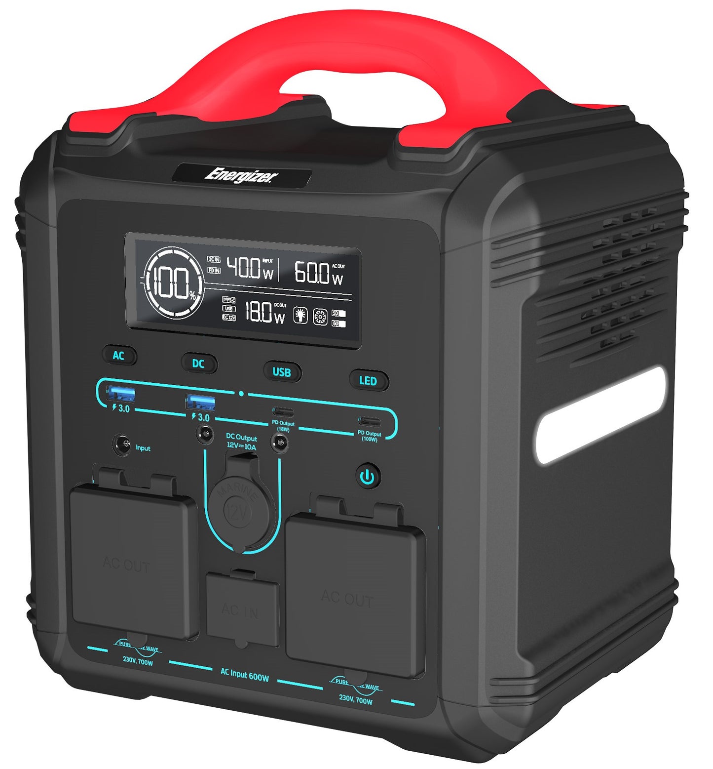 Power Station Energizer 551 25Wh Energizer Pps550W1F 700W - Visualizzazione dettagliata