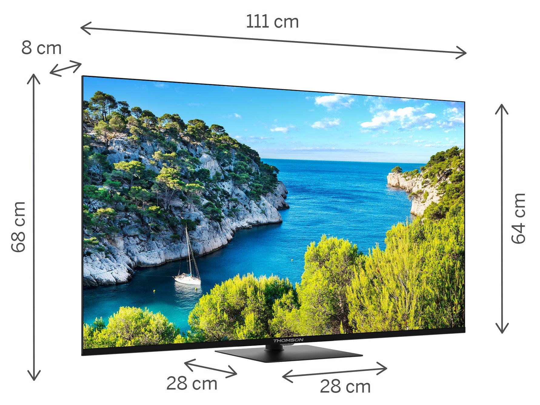 Tv 50 Thomson 4K Smart Uhd T2 C2S2 Google Tv Frameless Piede - Visualizzazione dettagliata