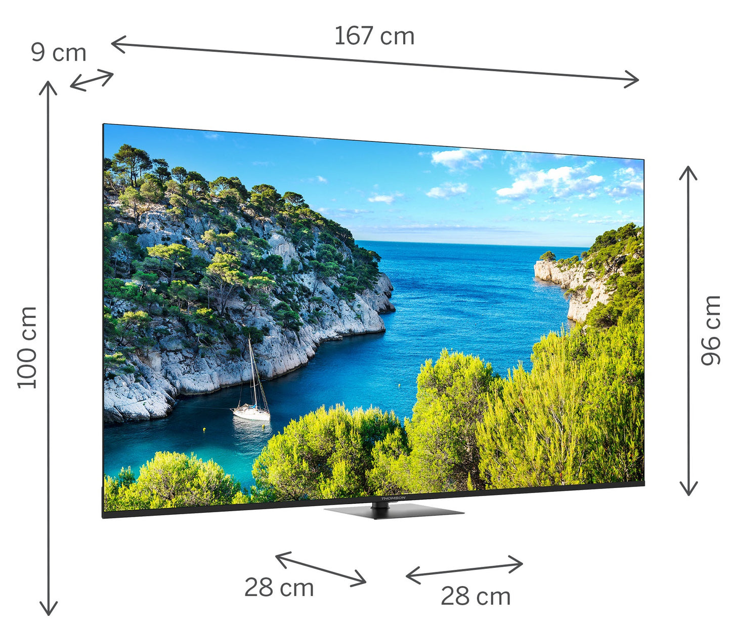 Tv 75 Thomson 4K Smart Uhd T2 C2S2 Google Tv Frameless Piede - Visualizzazione dettagliata