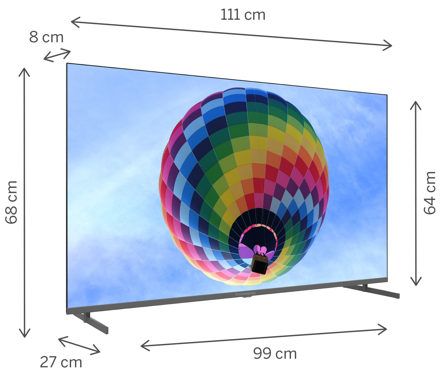 Tv 50 Thomson Uhd Smart 4K T2 C2S2 Google Tv Piede - Visualizzazione dettagliata