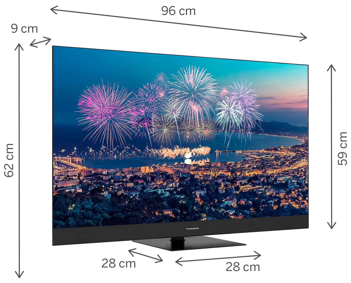 Tv 50 Thomson Uhd Smart 4K Qled T2 C2S2 Google Tv Front Sp Piede - Visualizzazione dettagliata