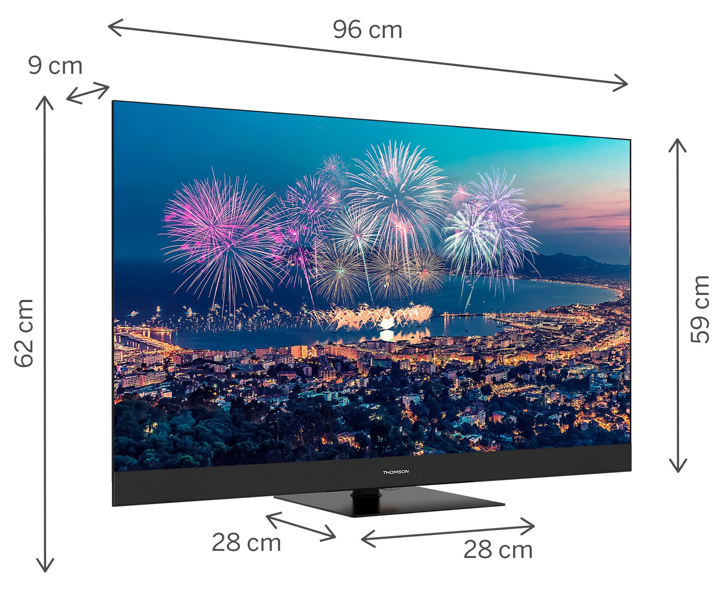 Tv 55 Thomson Uhd Smart 4K Qled Piee Google Tv Front Speaker - Visualizzazione dettagliata