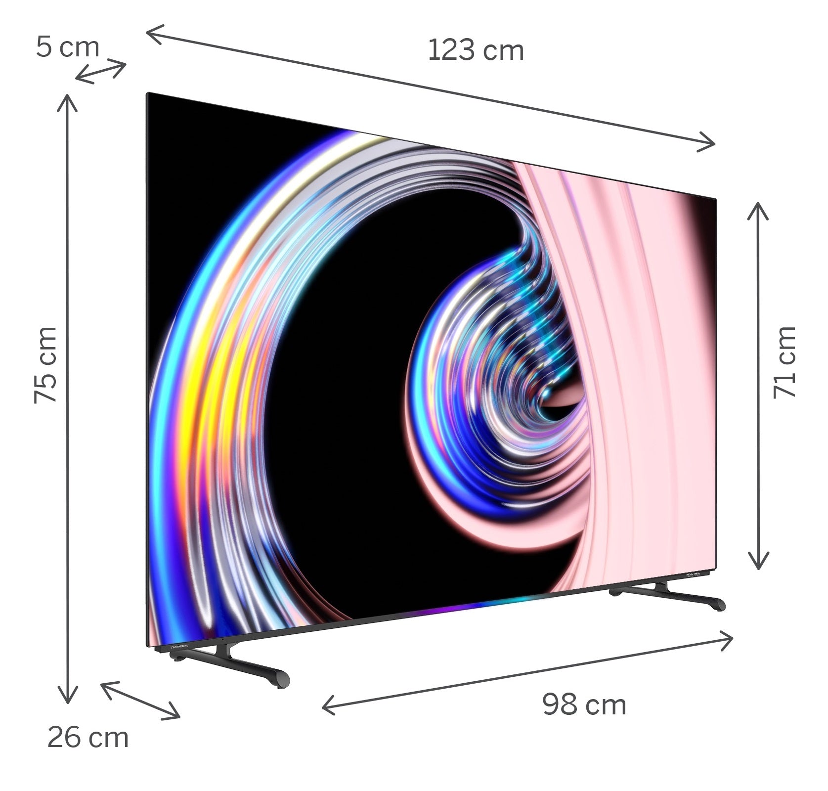 Tv 55 Thomson Uhd Smart 4K Oled T2 C2S2 Google Front Speaker 120Hz - Visualizzazione dettagliata