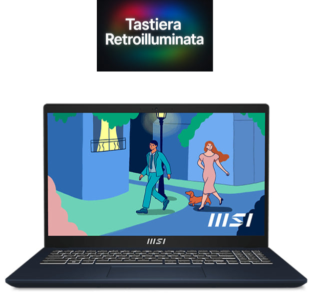 Nb 15 6 I5 1235U 8Gb 512Ssd W11 Msi Modern 15 Backlit Keyboard - Visualizzazione dettagliata