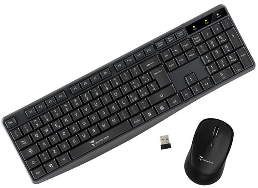 Tastiera Wireless Mouse Black Techm Ade - Visualizzazione dettagliata