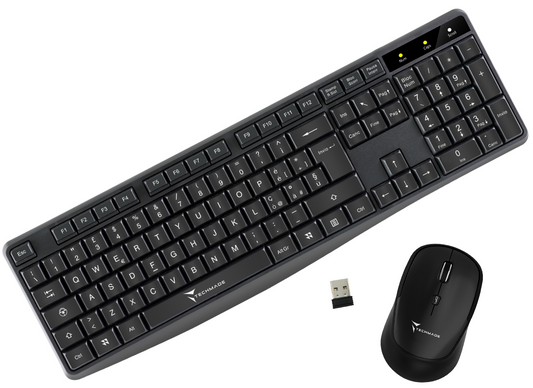 Tastiera Wireless Mouse Black Techm Ade - Visualizzazione dettagliata