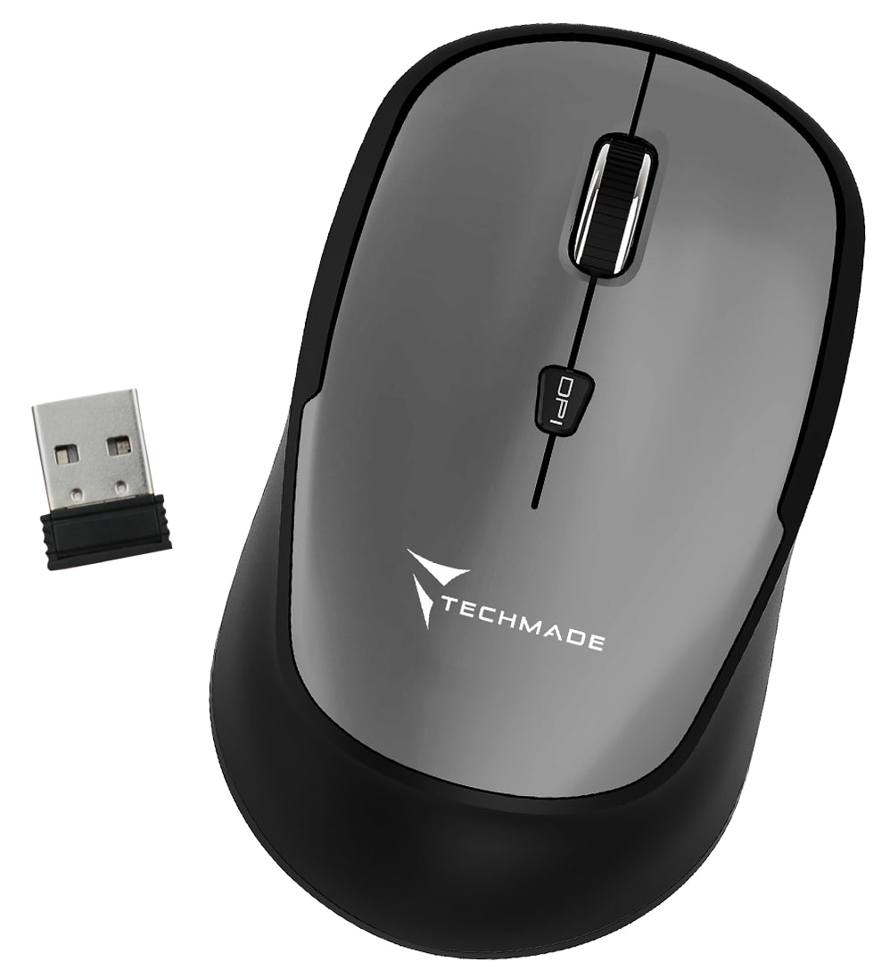 Mouse Wireless Gray Techmade Tm Xj3 5 Gy - Visualizzazione dettagliata