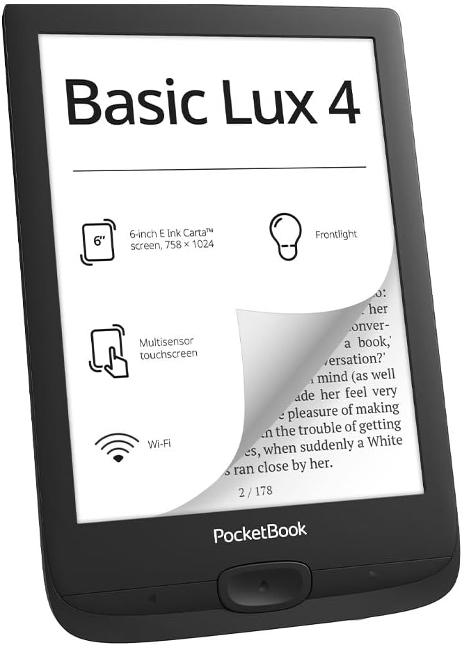 E Book Reader Lux 4 Ink Black 6 Ts 8Gb Wifi Usb Linux Pocketbook - Visualizzazione dettagliata