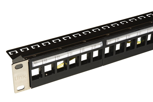 Patch Panel 24 Porte 19 Vuoto In Metallo Con Barra Supp Posterio - Visualizzazione dettagliata