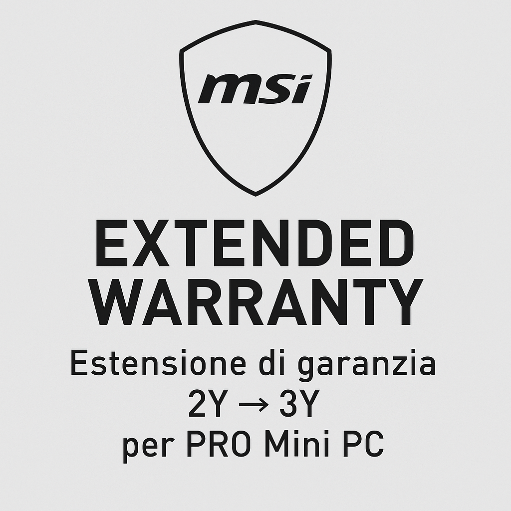 Estensione Di Garanzia Msi 2Y 3Y Per Pro Mini Pc - Visualizzazione dettagliata