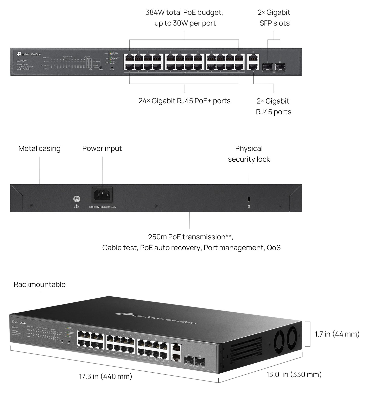 Switch 28P Gb Easy Managed Omada 24P Poe 24Xgb Poe Omada Sdn Cntrl - Visualizzazione dettagliata