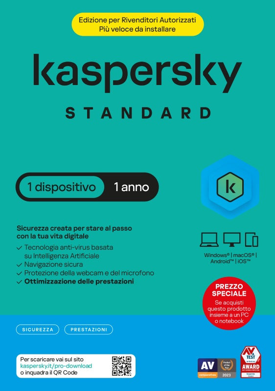 Kaspersky Standard 1Dev 1Y Attach Superslim Box - Visualizzazione dettagliata