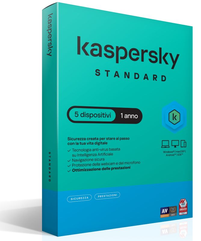 Kaspersky Standard 5Dev 1Y Superslim Box - Visualizzazione dettagliata