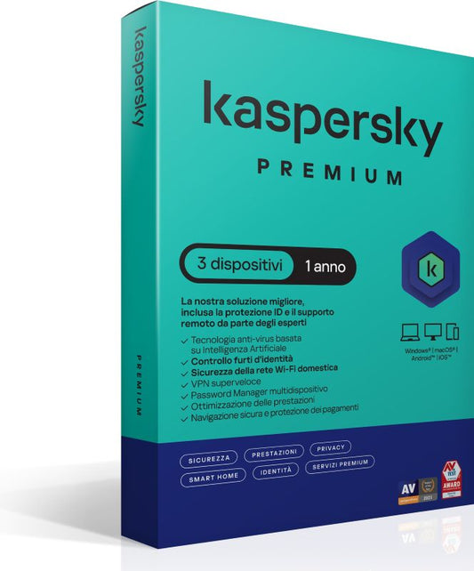 Kaspersky Premium 3Dev 1Y Superslim Box - Visualizzazione dettagliata