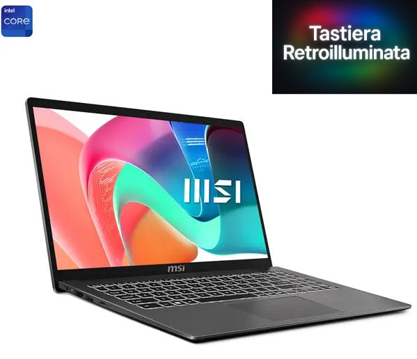 Nb 15 6 I5 1335U 16Gb 512Ssd Fd Msi Modern 15 Backlit Keyboar - Visualizzazione dettagliata