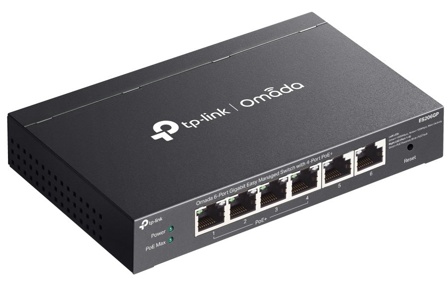Switch Omada 6 Portgb Easy Man 4Poe 4Xgb Poe 2P 1Gb No Poe Fanless Sdn - Visualizzazione dettagliata