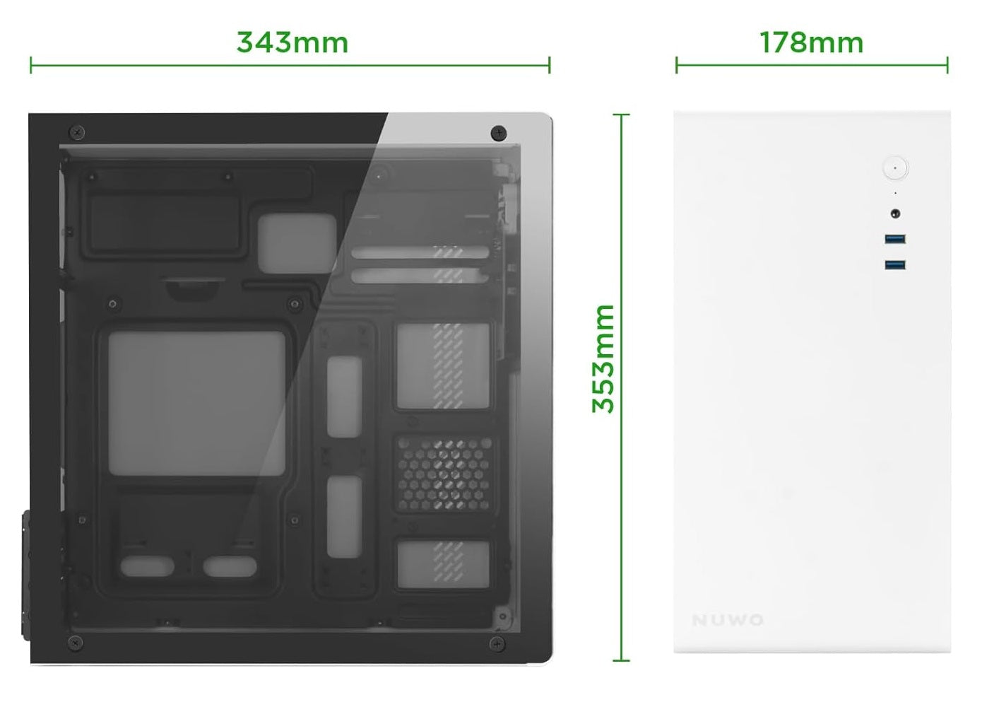 Case Mini Tower No Psu Eguera A113 2Usb3 0 6Mm Spcc Matx Mitx White - Visualizzazione dettagliata